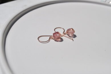 Within STRAWBERRY QUARTZ MUSE CUSHION DROP Earring-jewellery-Diahann Boutique
