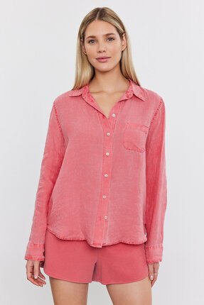 Velvet NATALIA Linen Shirt-tops-Diahann Boutique