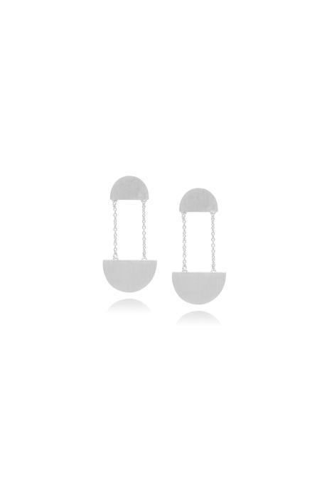 Linda Tahija Silver Hemisphere Earrings