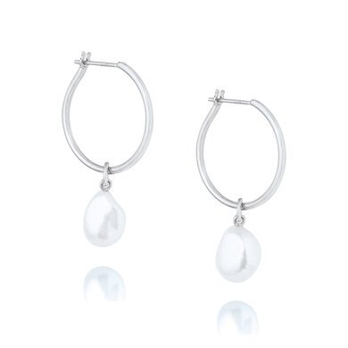 Linda Tahija Baroque Pearl Willpower Hoop-accessories-Diahann Boutique