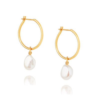 Linda Tahija Baroque Pearl Willpower Hoop-accessories-Diahann Boutique