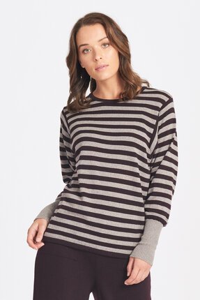 Optimum Funky Sleeve Stripe Jumper-jumpers-Diahann Boutique