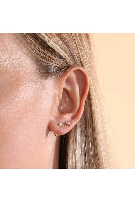 Linda Tahija Micro Star Open Hoop Earring
