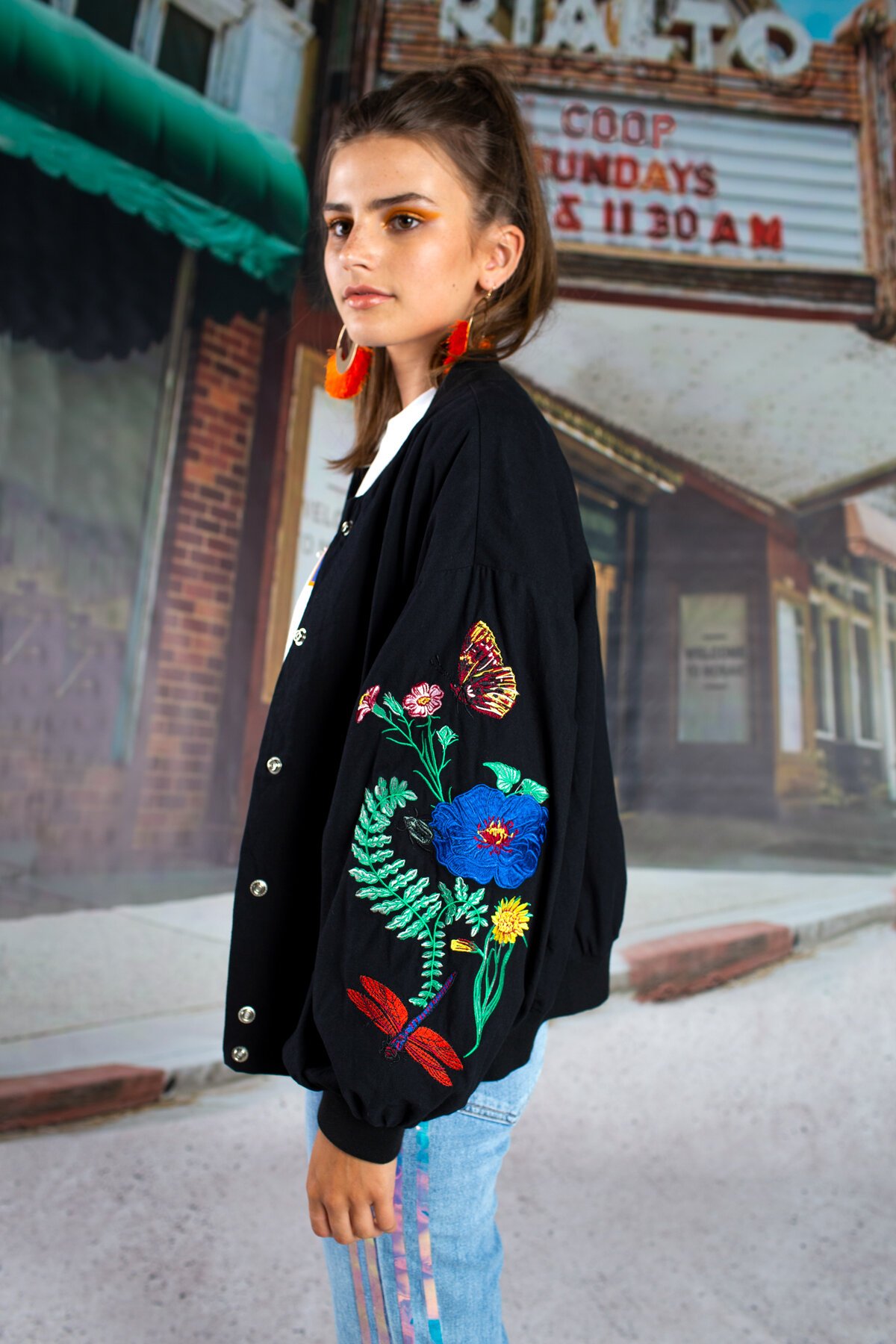 SELEZZA LONDON Camomile Bloom Bomber フラワー アウター SELEZZA LONDON Camomile Bloom Bomber フラワー アウター