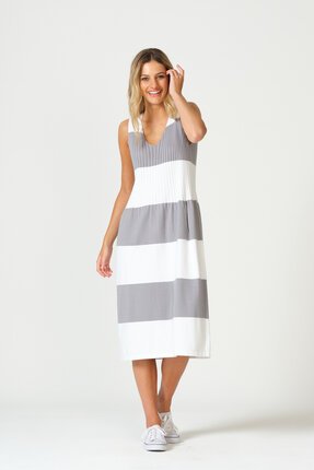 Optimum Block Stripe Dress-dresses-Diahann Boutique