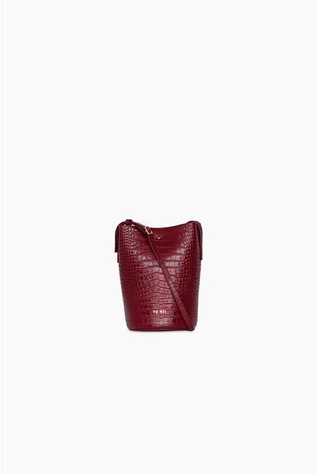 Yu Mei Phoebe Bucket Bag Tamarillo Croc