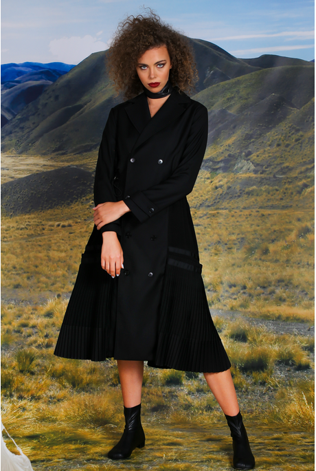 Trelise Cooper Pleat Me Half Way Coat