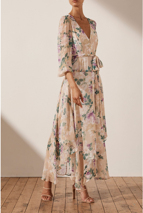 Shona Joy Donatella Long Sleeve Midi Dress