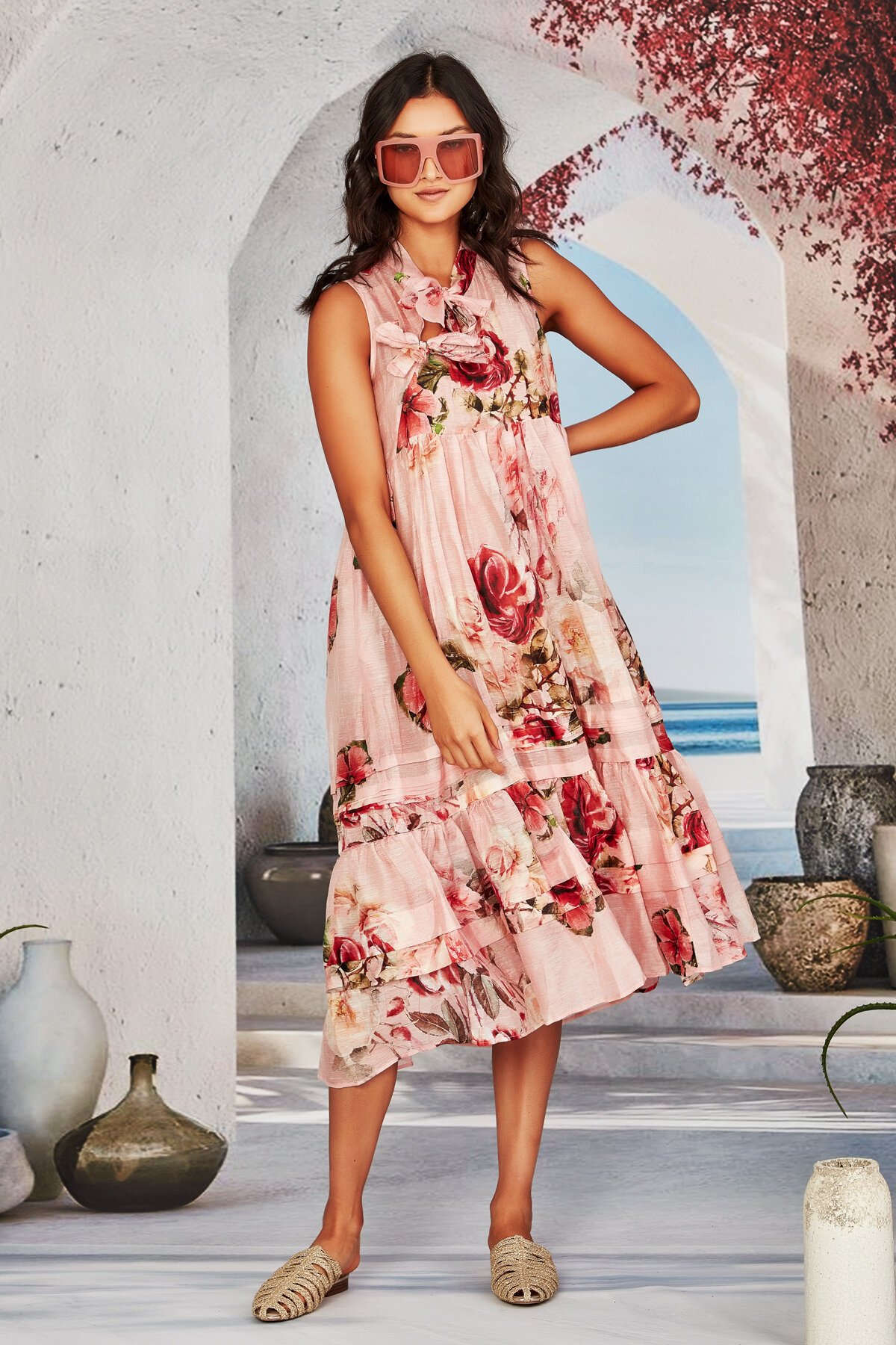 chinese dress ladies Lynlee Metallic Maxi Dress - Light Blue main image 0