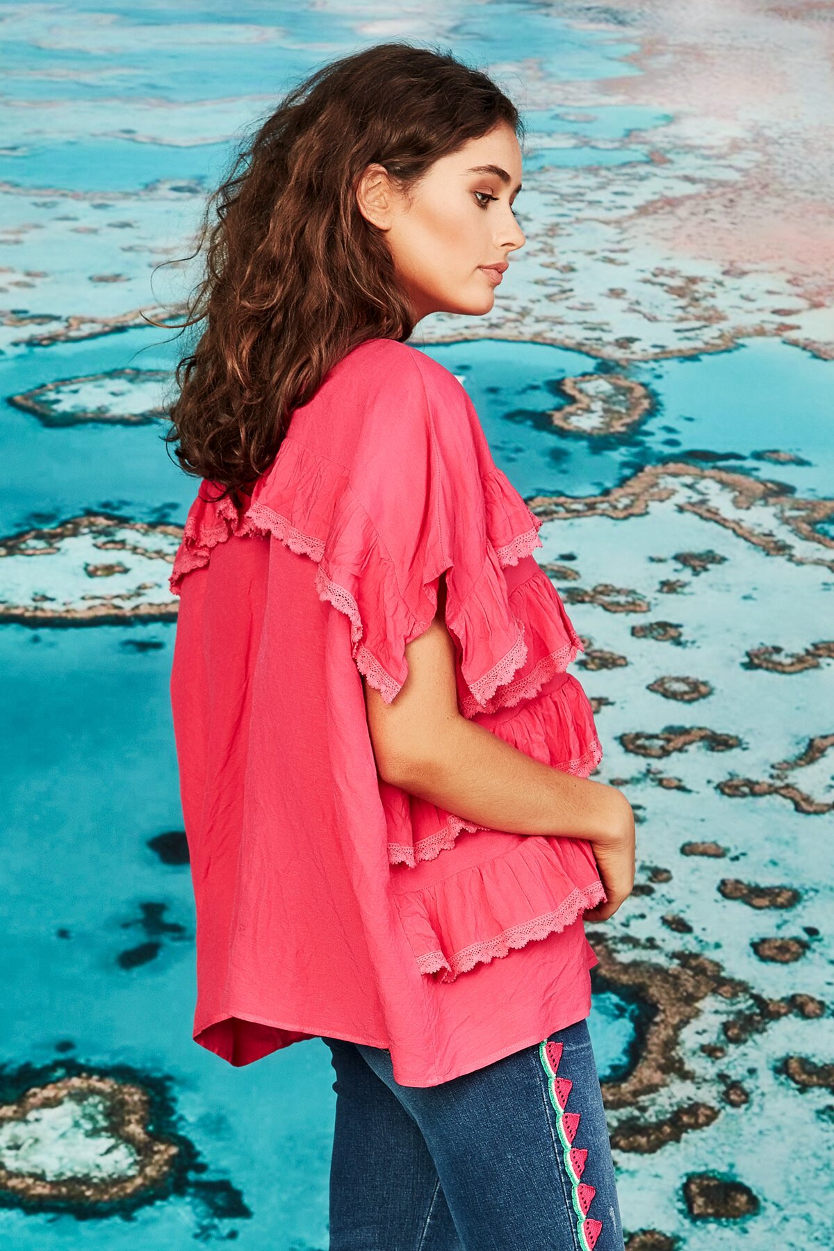【Éclat】DANIEL VOLUME FRILL TOPS Curate FIT TO FRILL TOP - Tops : Diahann Boutique - Curate SS20