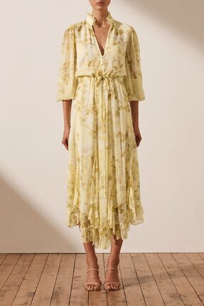 Shona Joy Leticia Plunged Godet Midi Dress-dresses-Diahann Boutique