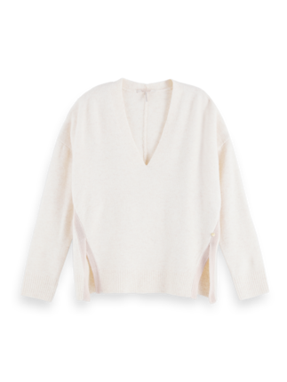 Scotch and Soda Fuzzy V Neck-jumpers-Diahann Boutique