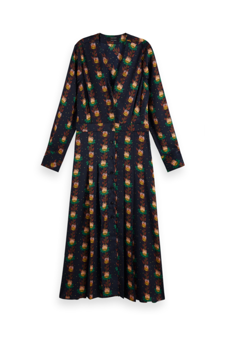 Scotch and Soda V Neck Midi Dress