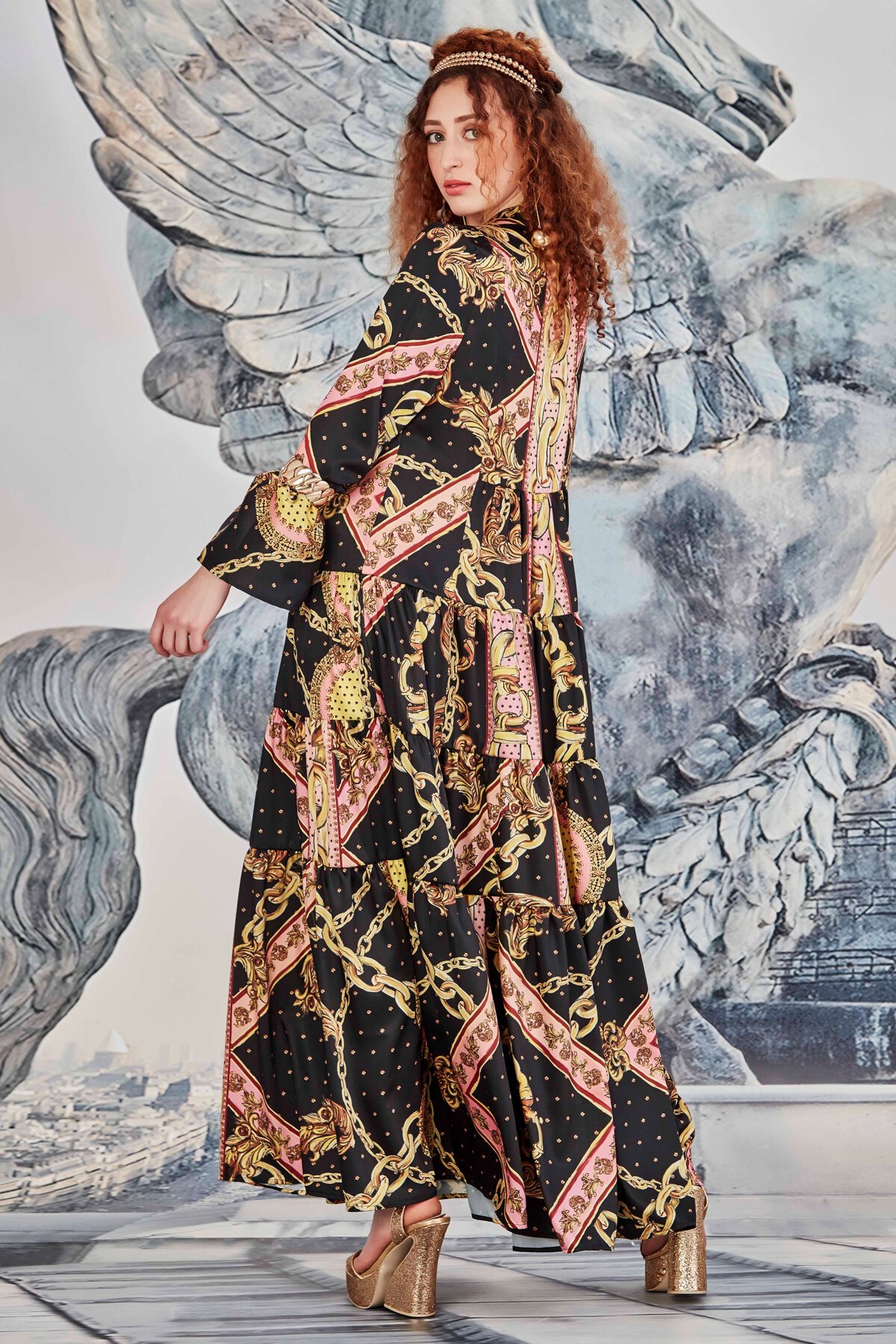 green emerald velvet dress GOLDEN DAWN DRESS