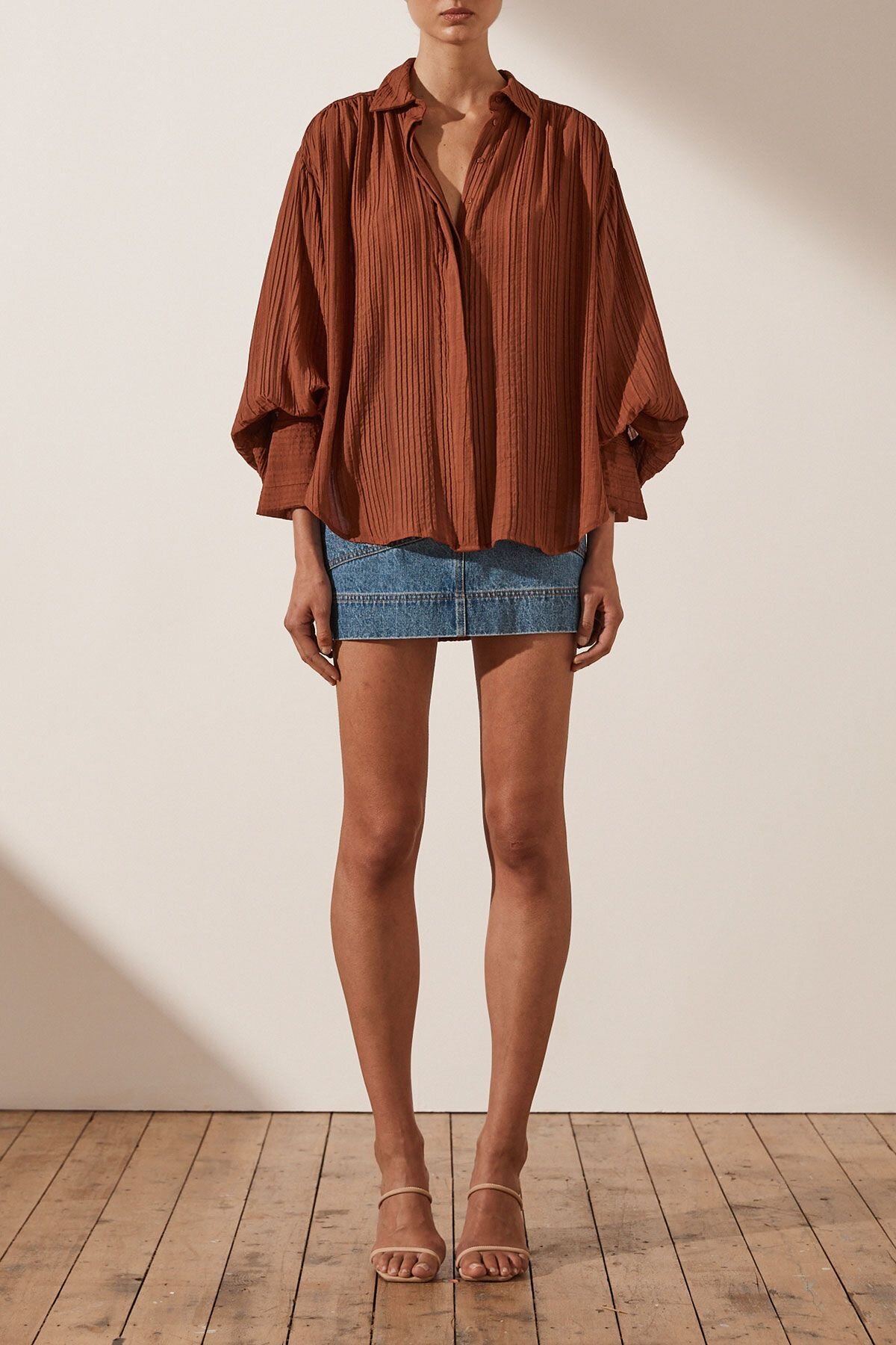 Shona Joy MILA BUTTON UP BALLOON SLEEVE 