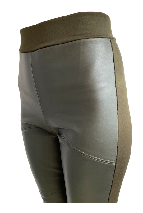 Sabatini LEATHER PONTI PANTS OLIVE