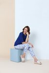 Lisette COBALT SPOT CROPPED PANT