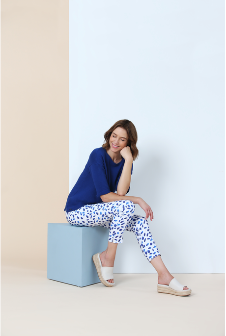 Lisette COBALT SPOT CROPPED PANT