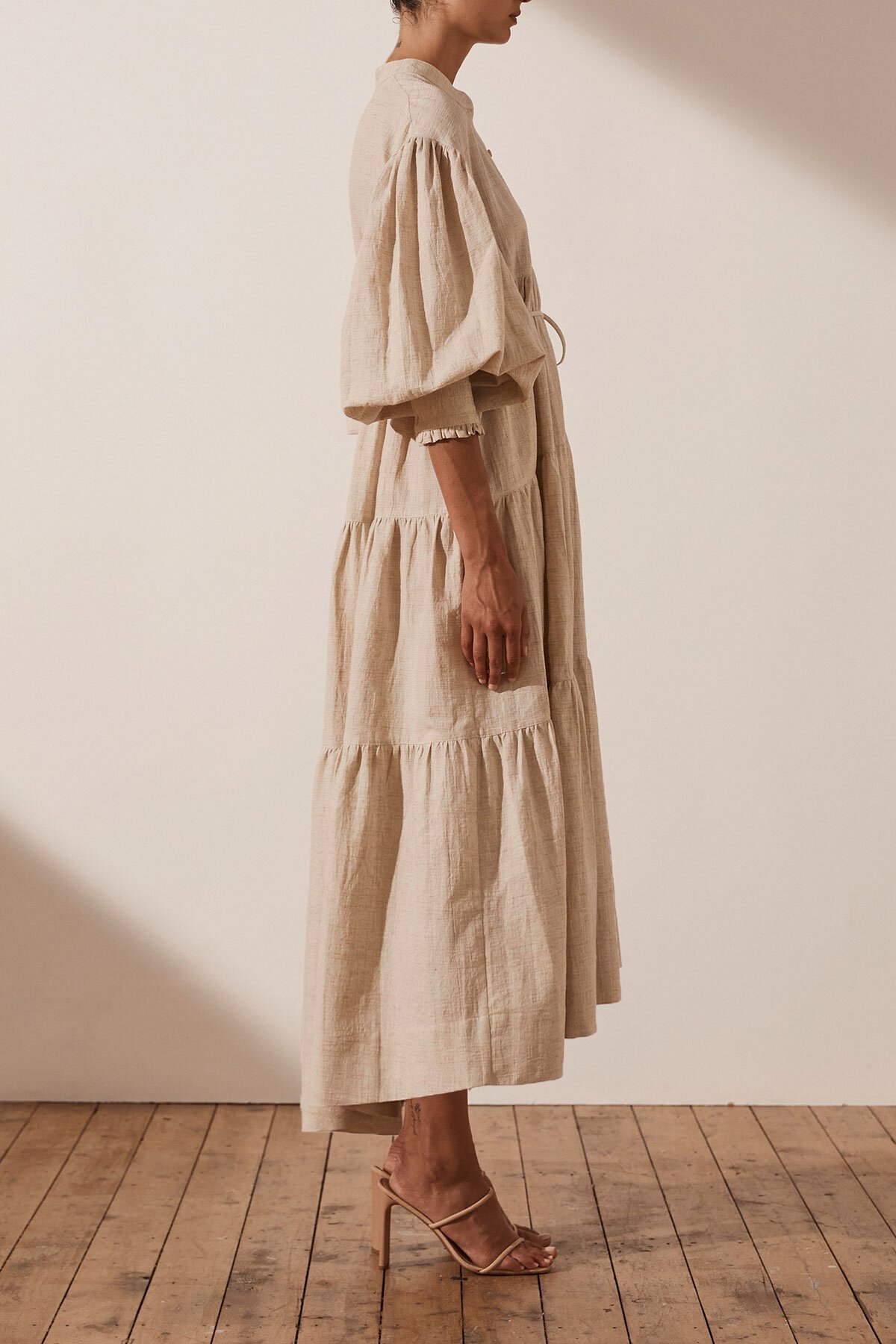 Shona Joy TILDA BALLOON SLEEVE TIERED MIDI DRESS - Dresses