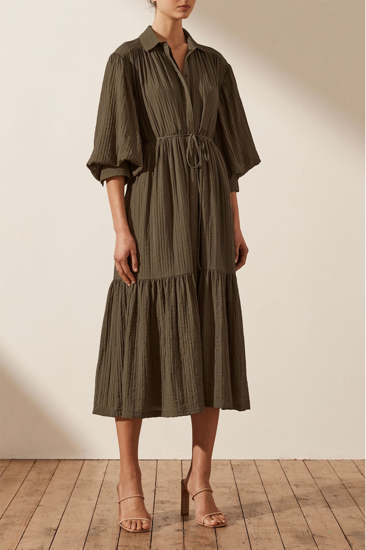 shona joy suzette linen tiered midi dress Buy Shona Joy Multicolour Suzette Linen Tiered Midi Dress For Women Online