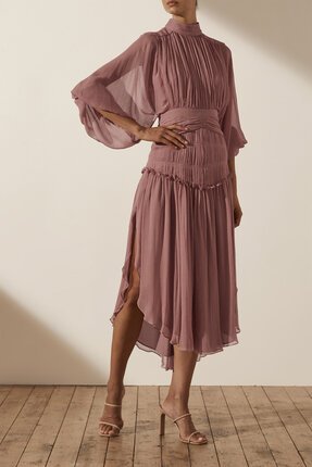 Shona Joy OLYMPIA LS OPEN BACK MIDI DRESS-dresses-Diahann Boutique