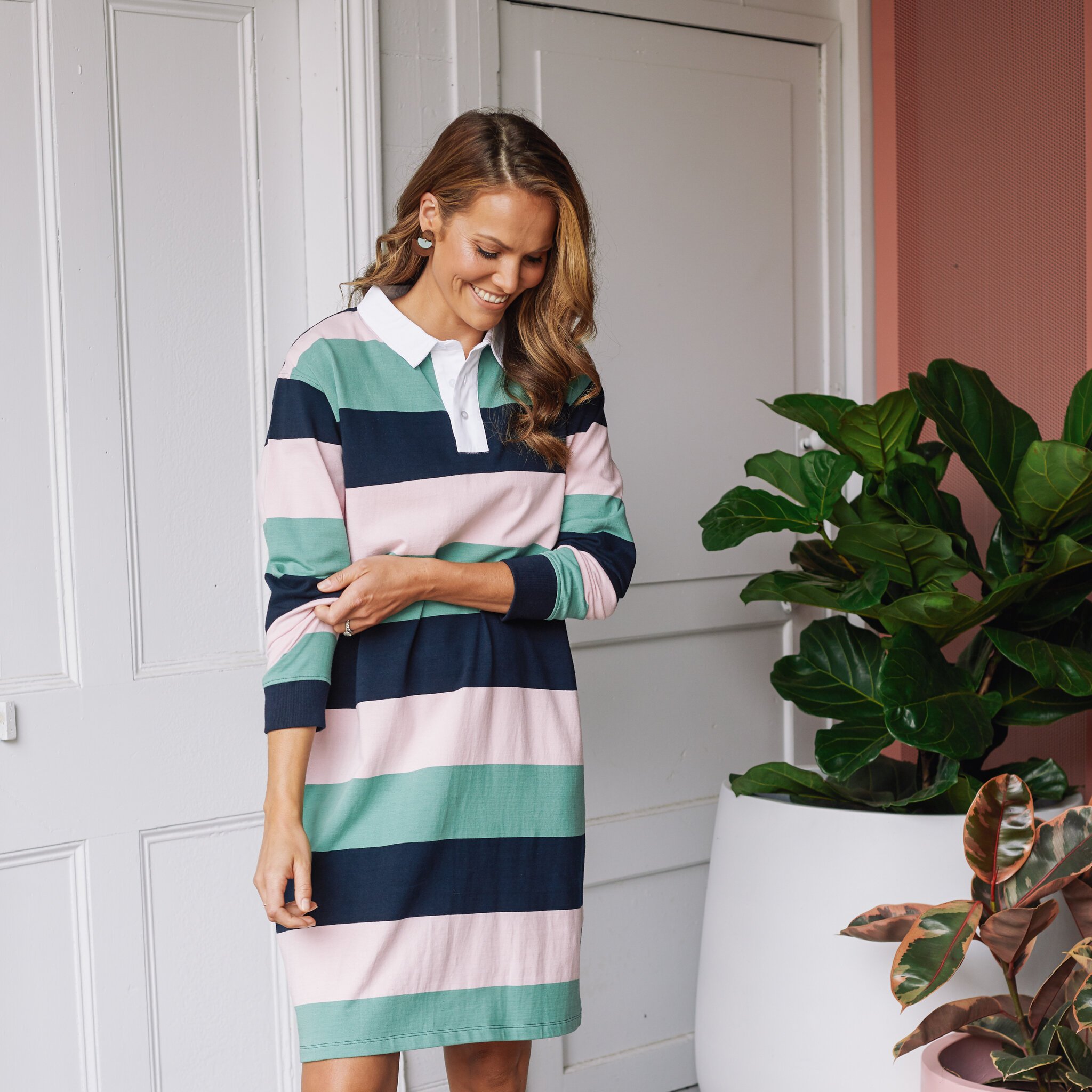 Elm IMOGEN STRIPE RUGBY DRESS BrandElm Diahann Boutique Elm S21
