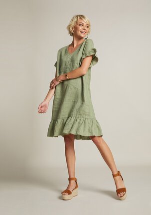 Madly Sweetly LINEN THE LIFE TIER DRESS-dresses-Diahann Boutique