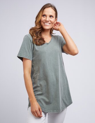 Foxwood WASHED SAMMY VEE TEE-tops-Diahann Boutique