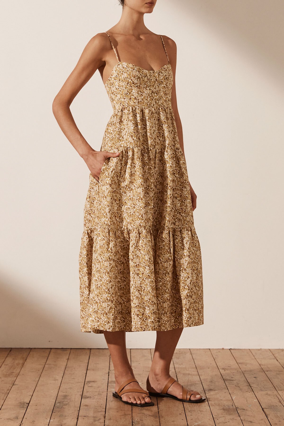 Shona Joy ORION TIERED MIDI DRESS - Dresses : Diahann Boutique - Shona Joy  S21