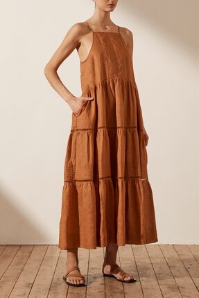 Shona Joy JOANA PIN TUCK SLEEVELESS MAXI DRESS-dresses-Diahann Boutique