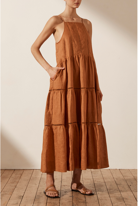 Shona Joy JOANA PIN TUCK SLEEVELESS MAXI DRESS