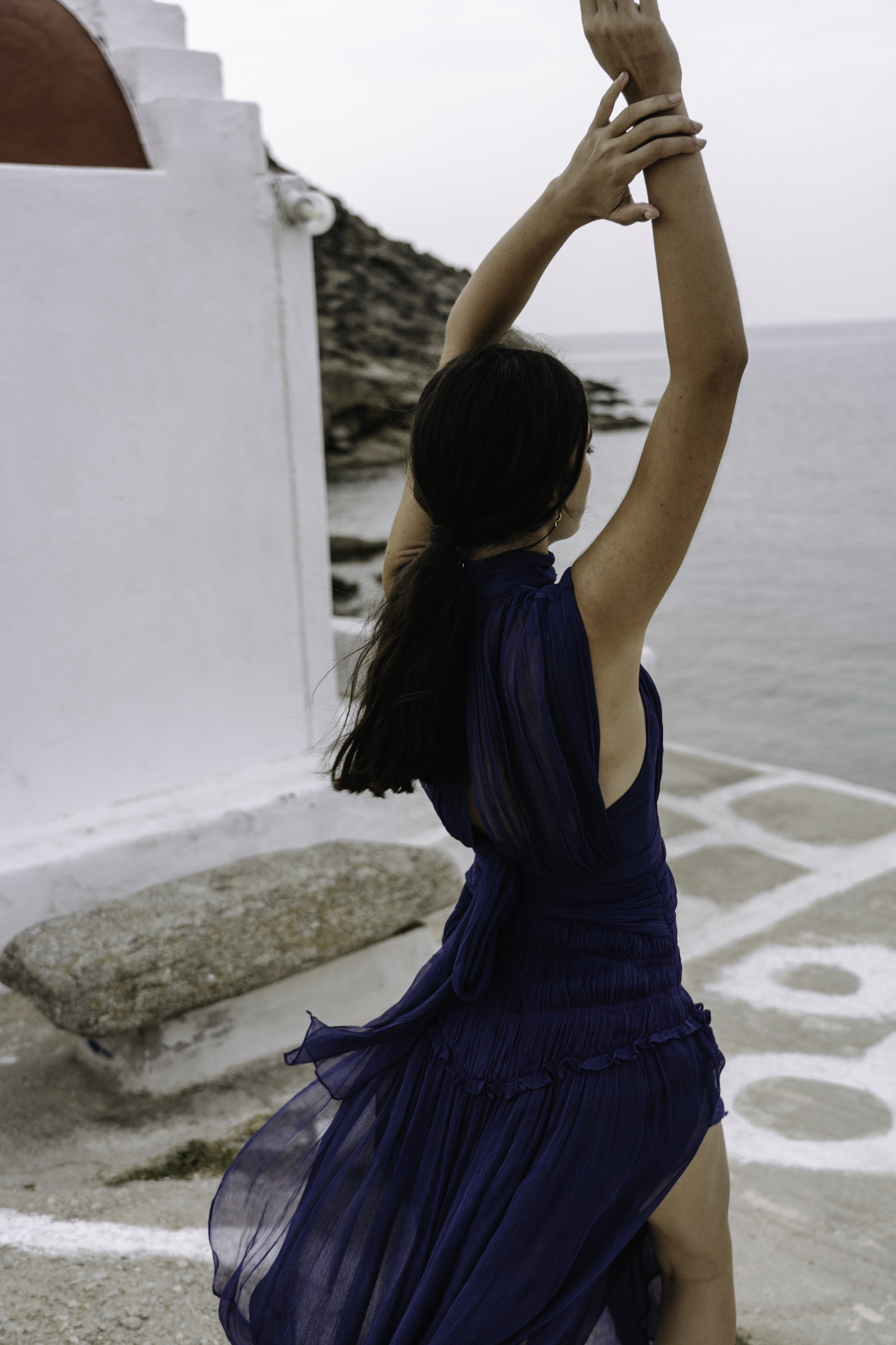 blue dress for baby girl Safira Sleeveless Ruched Mini Dress | Black | Dresses main image 0
