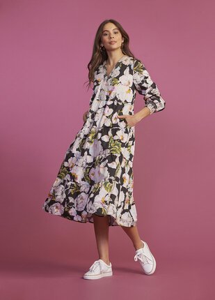 Loobie's Story BLOOM NOIR POPLIN Dress-dresses-Diahann Boutique