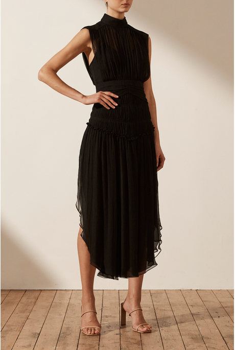Shona Joy SAFIRA SLEEVELESS OPEN BACK MIDI Dress