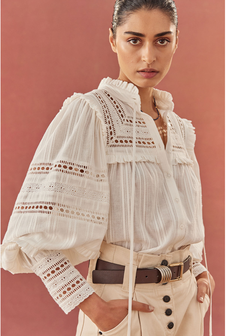 Shona Joy LUCIA BALLOON SLEEVE FRLL Shirt