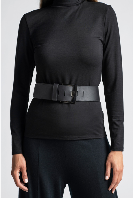 Paula Ryan SQUARED BUCKLE LEATHER BELT(2 Colours)