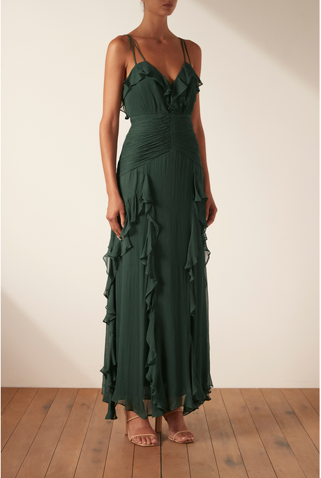 Shona Joy LEONIE DBLE STRAP FRILL MAXI Dress