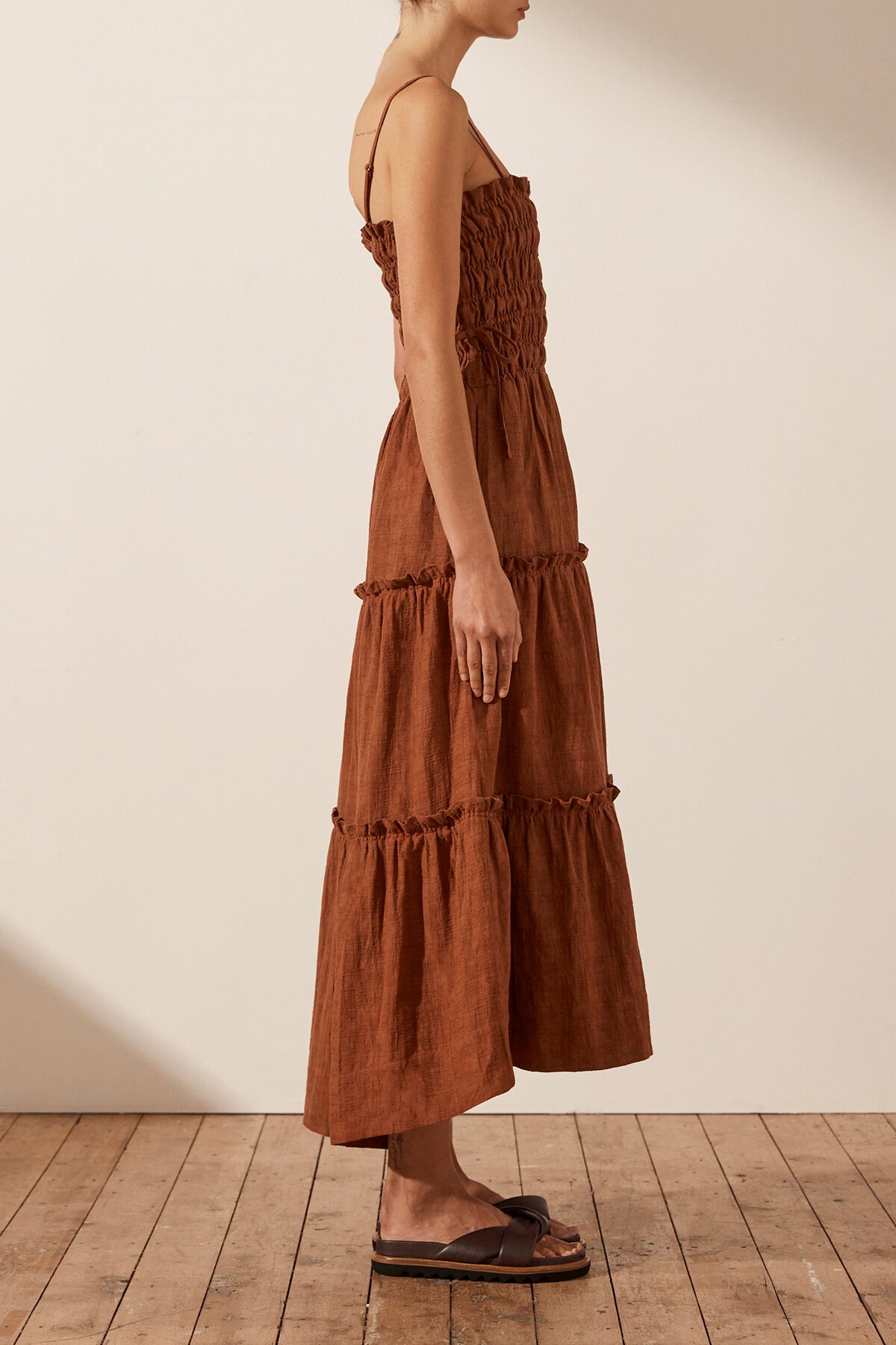chinese dress ladies Roxane Open Back Tiered Midi Dress | Shona Joy | The Hire Collective main image 1