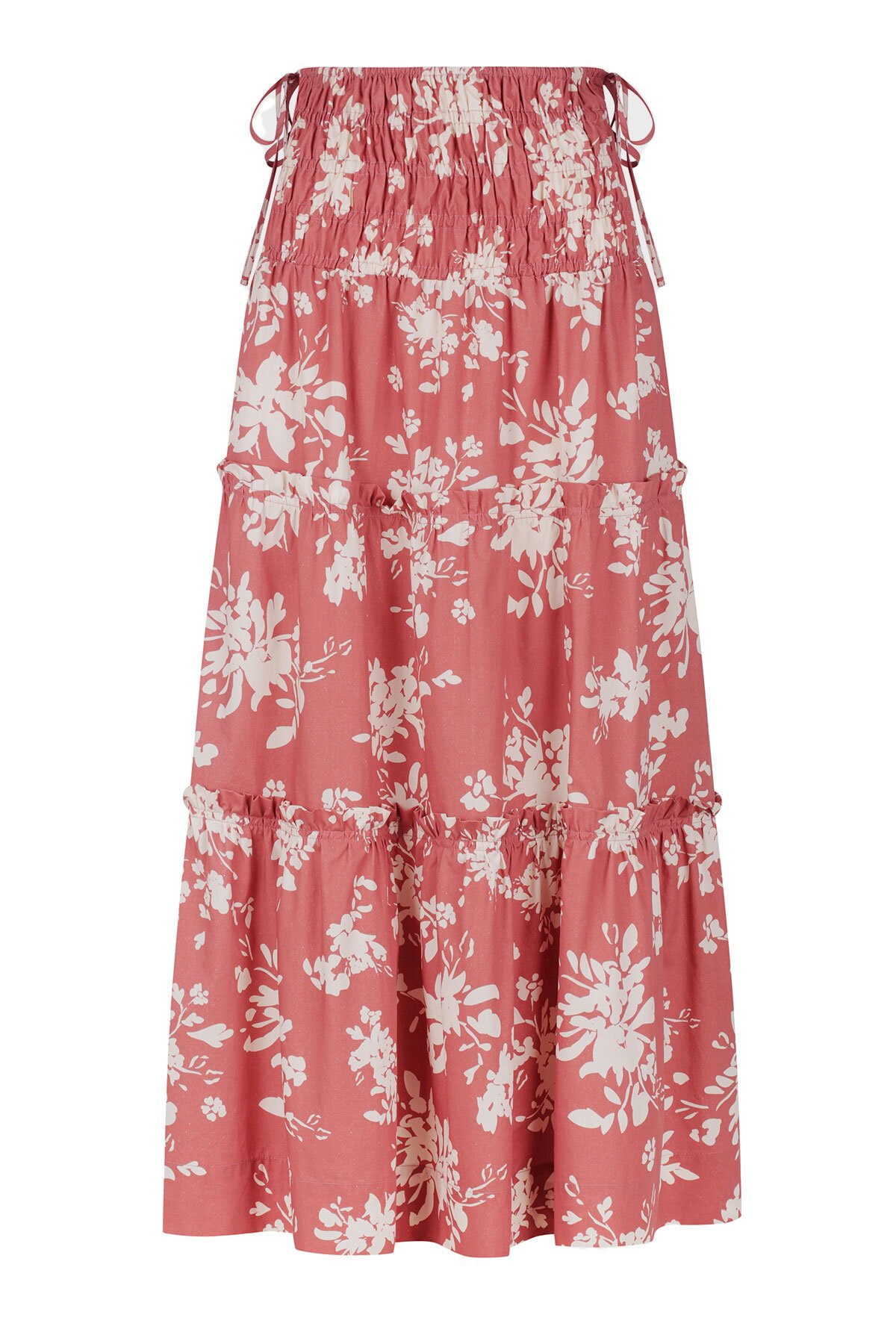 Shirred Midi Skirt