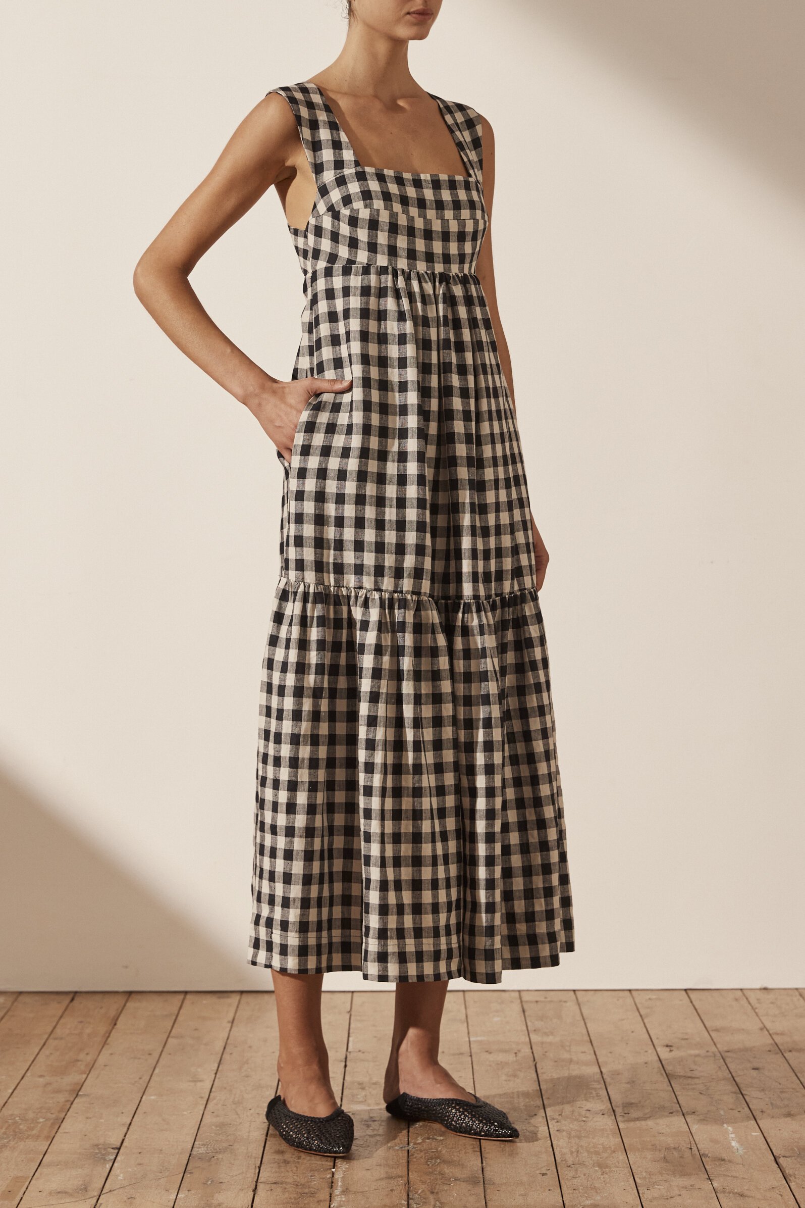 Shona Joy AIMEE WIDE STRAP OPEN BACK MIDI Dress - Dresses