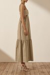 Shona Joy HELE CUT OUT RUCHED MIDI Dress