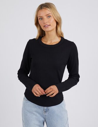 Foxwood SCOOP L/S RIB Tee-tops-Diahann Boutique