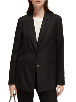 Scotch and Soda BLACK SINGLE BREASTED Blazer-jackets-and-coats-Diahann Boutique