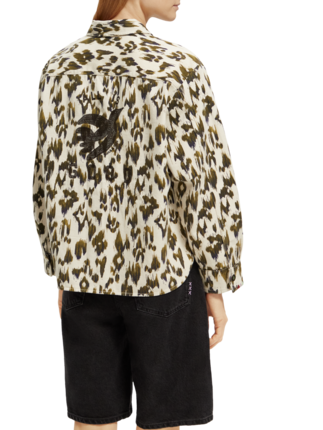 Scotch and Soda BRUSHED IKAT ARMY Shirt-jackets-and-coats-Diahann Boutique
