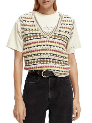 Scotch and Soda MIXED STITCH KNIT Vest-tops-Diahann Boutique