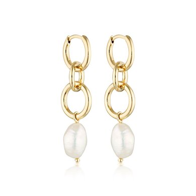 Linda Tahija KINDRED LINK BAROQUE PEARL Earrings-accessories-Diahann Boutique