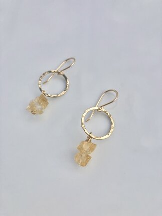 Within HAMMERED ORB Earring - Citrine-jewellery-Diahann Boutique
