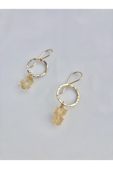 Within HAMMERED ORB Earring - Citrine