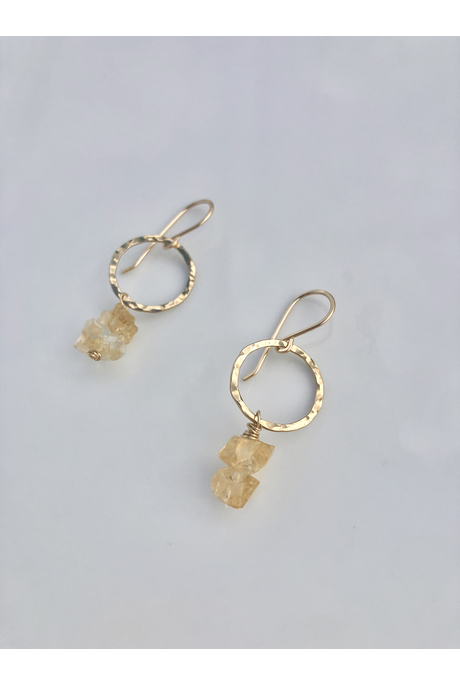 Within HAMMERED ORB Earring - Citrine