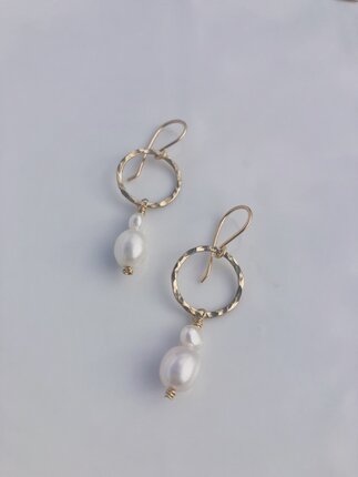 Within HAMMERED ORB Earring - Pearl-jewellery-Diahann Boutique